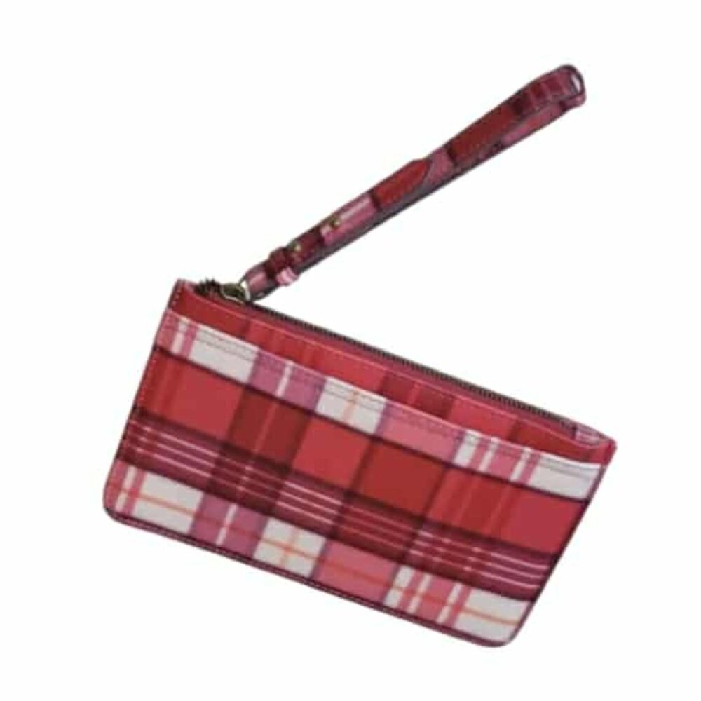 Tartan Plaid Safe Keeper Zip Wristlet Wallet Pouch Autumn Accessory Mini Purse